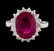 6.33 ctw Ruby and Diamond Ring - 14KT White Gold - 2
