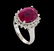 6.33 ctw Ruby and Diamond Ring - 14KT White Gold - 4