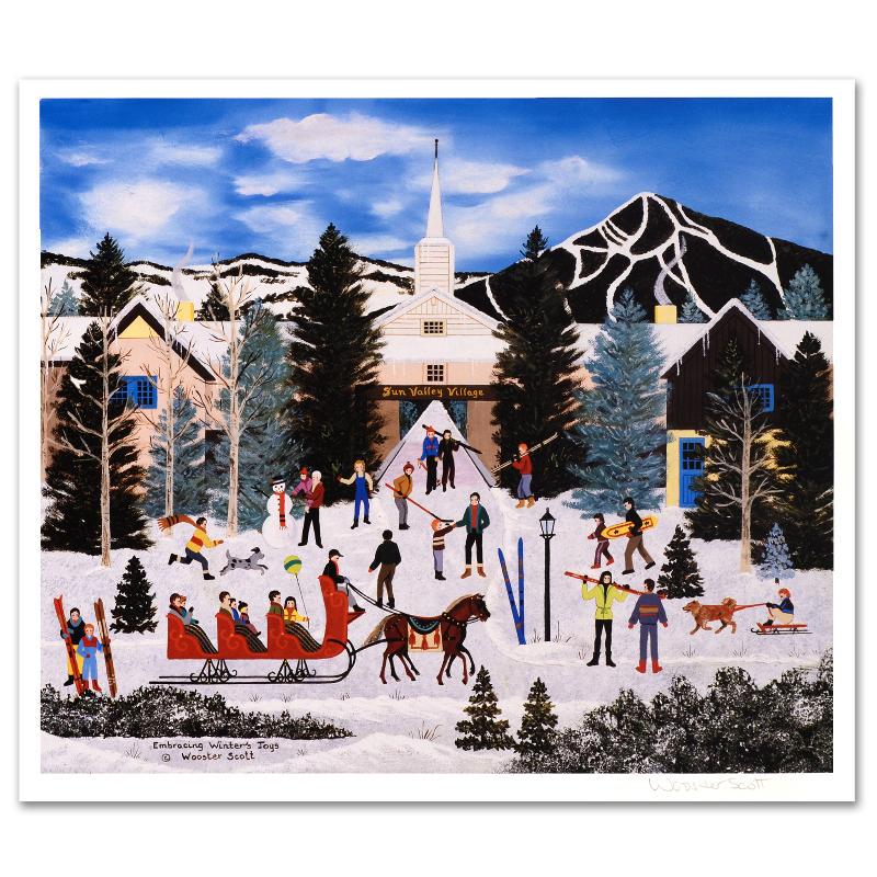 Embracing Winter's Joys by Wooster Scott, Jane: Cozy, down-home images of a bygone era when life was simpler - this is the feeling captured in the creations of one of the world's most recognized artists. "Embracing Winter's Joys" is a limited editi