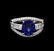 1.10 ctw Blue Sapphire and Diamond Ring - 18KT White - 2