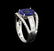 1.10 ctw Blue Sapphire and Diamond Ring - 18KT White - 4