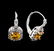 1.50 ctw Yellowish Orange Sapphire and Diamond Earrings - 2