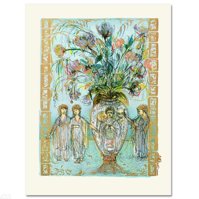 Ancient Wisdom by Hibel (1917-2014): "Ancient Wisdom" is a limited edition lithograph on paper, numbered and hand signed by Edna Hibel (1917-2014). Includes Certificate of Authenticity! Measures approx. 20" x 26" (with border), 15.5" x 2