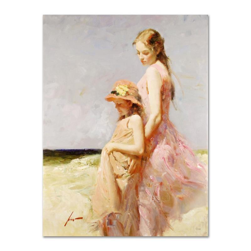 Summer's Day by Pino (1939-2010): "Summer's Day" is a limited edition giclee on stretched canvas that has been hand-embellished by Pino himself, AP Numbered and Hand signed by Pino (1939-2010). Includes Certificate of Authenticity. Me