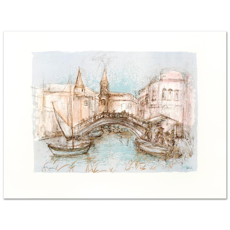 Chioggia by Hibel (1917-2014): "Chioggia" is a limited edition lithograph on paper, numbered and hand signed by Edna Hibel (1917-2014). Includes Certificate of Authenticity! Measures approx. 30" x 22.5" (border) 22" x 16" (image).