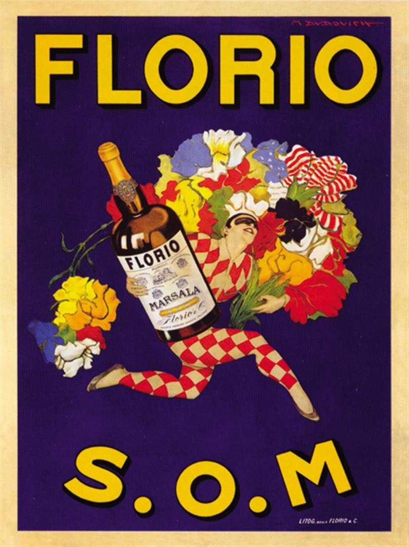 Marcello Dudovich - Florio Som: Artist: Marcello Dudovich Title: Florio Som Medium: Fine Art Giclee on Canvas Image Size: Approximately 20 inches x 15 inches Framed: Unframed on Unstretched Canvas Details: This is a beautiful Reprod