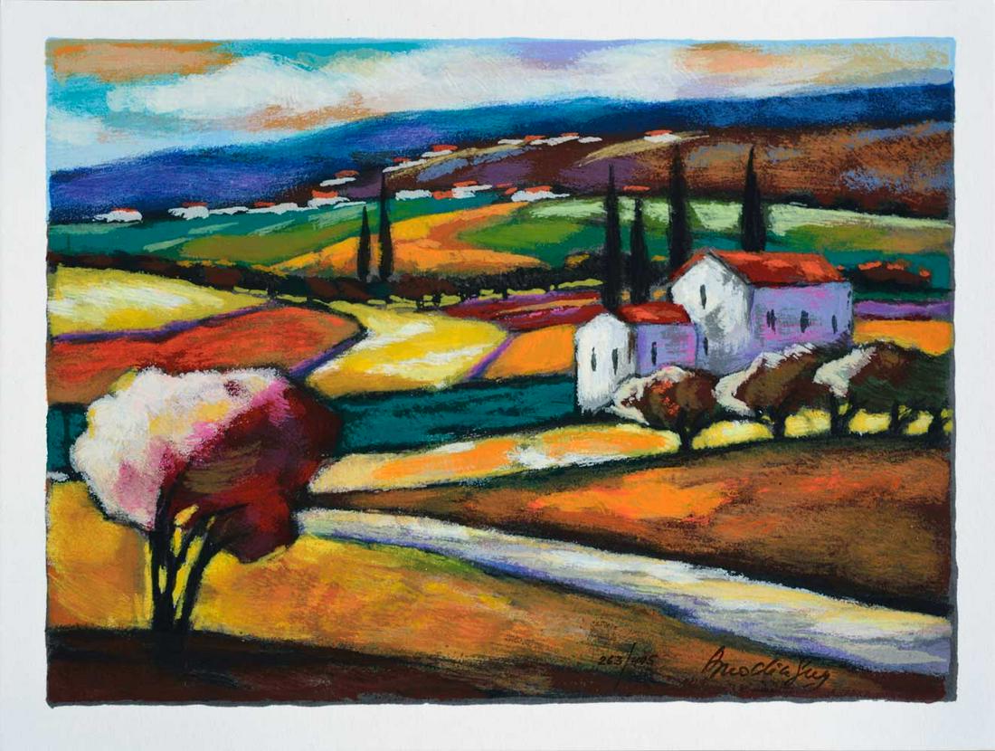 Slava Brodinsky Meadows: Artist: Slava Brodinsky - Title: Meadows - Medium: Serigraph on Fine Art Paper - Signature: Hand-signed by the Artist - Limited Edition: 495 - Image Size: Approximately 9 inches x 12.5 inches - Paper