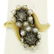 18k Gold Rose Diamonds Seed Pearl Enamel Bypass Ring - 4