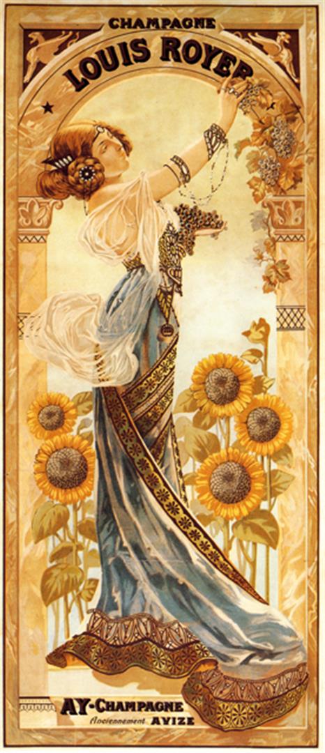 Anonymous - Champagne Louis Royer: Artist: Anonymous Title: Champagne Louis Royer Medium: Fine Art Reproduction Giclee on Canvas Image Size: Approximately 32 inches x 13.75 inches Framed: Unframed on Unstretched Canvas