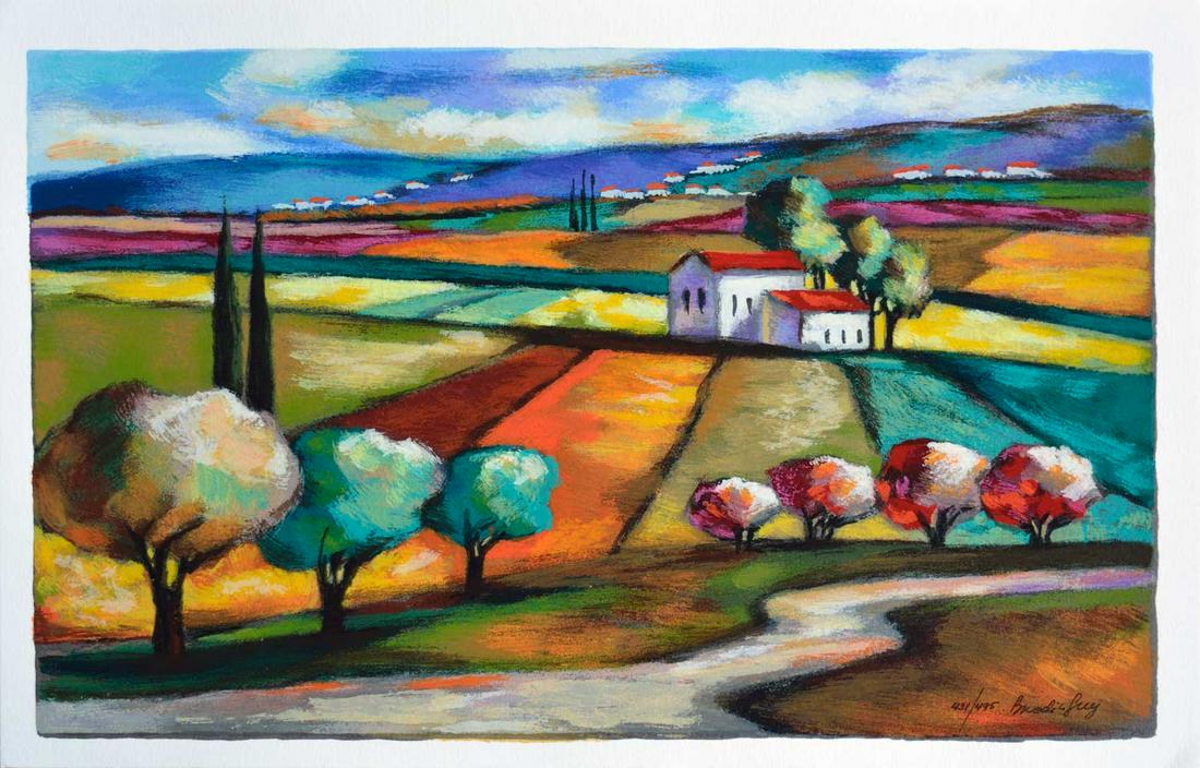 Slava Brodinsky Valley of Treasures: Artist: Slava Brodinsky - Title: Valley of Treasures - Medium: Serigraph on Fine Art Paper - Signature: Hand-signed by the Artist - Limited Edition: 495 - Image Size: Approximately 11 inches x 17.75 i