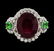 5.91 ctw Ruby, Tsavorite, and Diamond Ring - 14KT White - 2