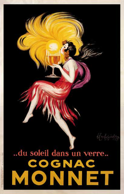 Leonetto Cappiello - Cognac Monet: Artist: Leonette Cappiello - Title: Cognac Monet - Medium: Fine Art Reproduction Giclee on Canvas - Image Size: Approximately 32 inches x 20.5 inches - Framed: Unframed on Unstretched Canvas - Biograp
