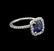 2.80 ctw Blue Sapphire and Diamond Ring - 14KT White