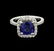2.80 ctw Blue Sapphire and Diamond Ring - 14KT White - 2