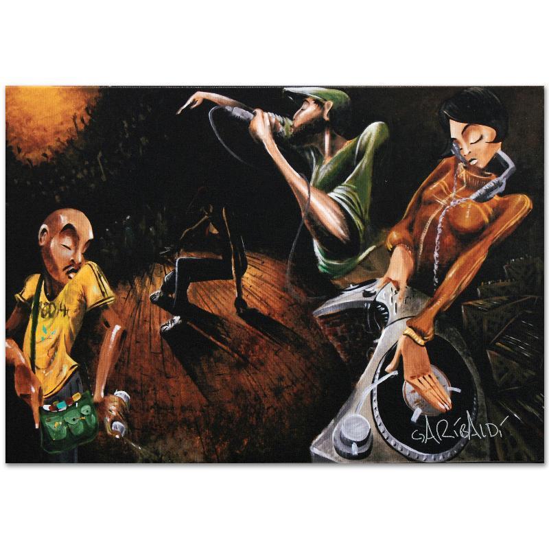 The Get Down by Garibaldi, David: Combining his passions for music and art, David Garibaldi creates visual poetry. "The Get Down" is a limited edition giclee on stretched canvas, E numbered and bearing the artist's authorized signatur
