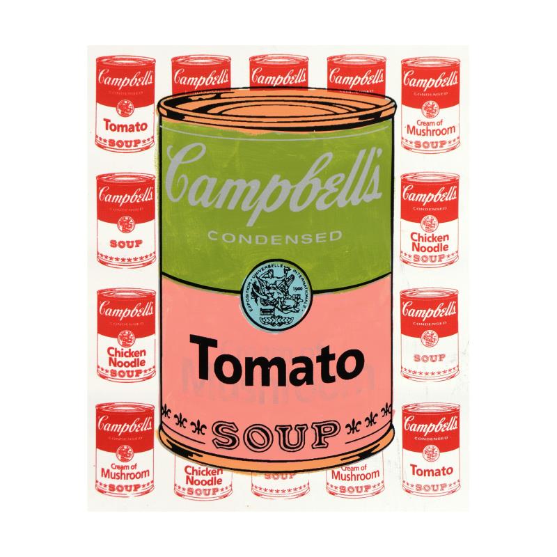 Campbell's Soup by Steve Kaufman (1960-2010): "Campbell's Soup" is a limited edition hand embellished silkscreen on canvas by Andy Warhol protege Steve Kaufman (1960-2010). This piece is AP numbered 15/50 and hand signed inverso. Includes Certifi