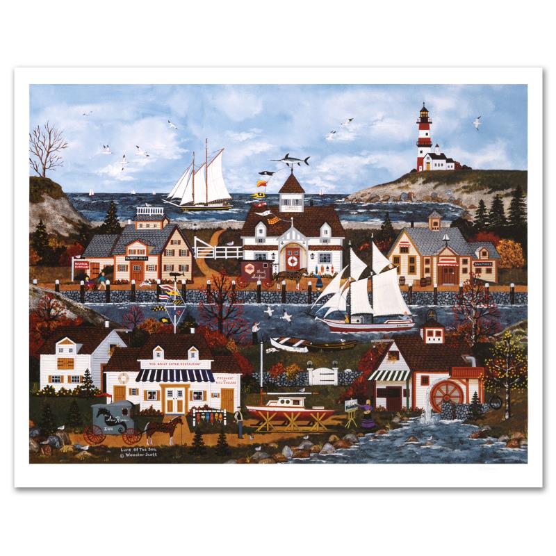 Lure of the Sea by Wooster Scott, Jane: Cozy, down-home images of a bygone era when life was simpler - this is the feeling captured in the creations of one of the world's most recognized artists. "Lure of the Sea" is a limited edition litho