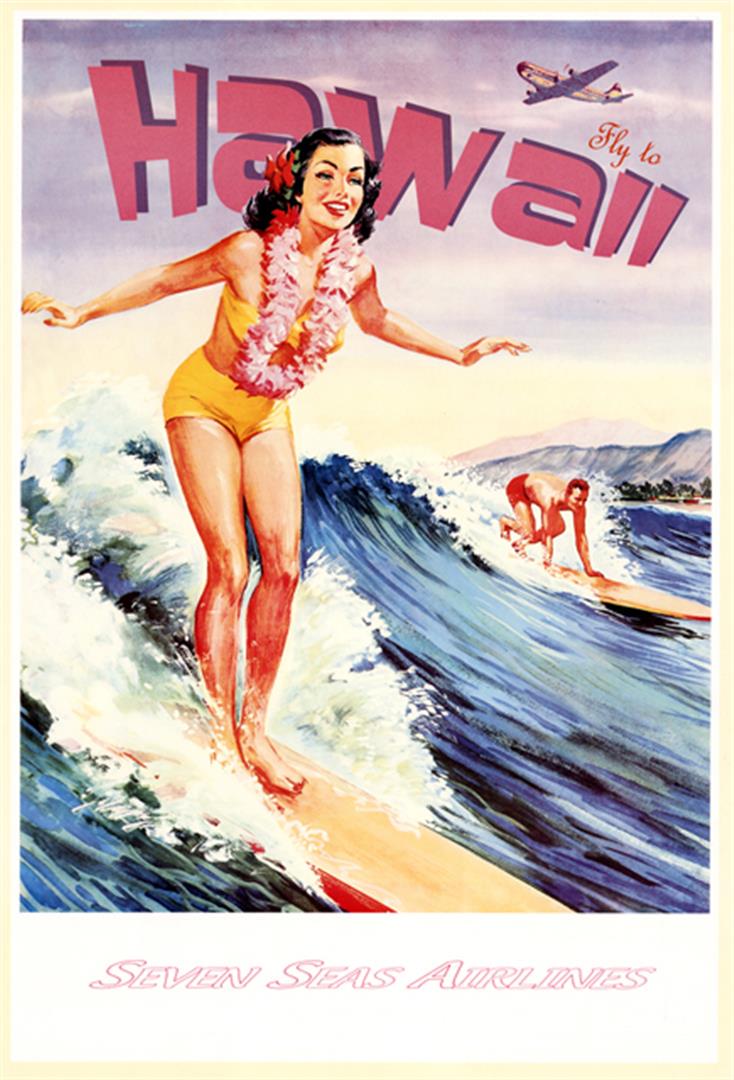 Anonymous - Hawaii: Artist: Anonymous Title: Hawaii Medium: Fine Art Reproduction Giclee on Canvas Image Size: Approximately 32 inches x 21.75 inches Framed: Unframed on Unstretched Canvas