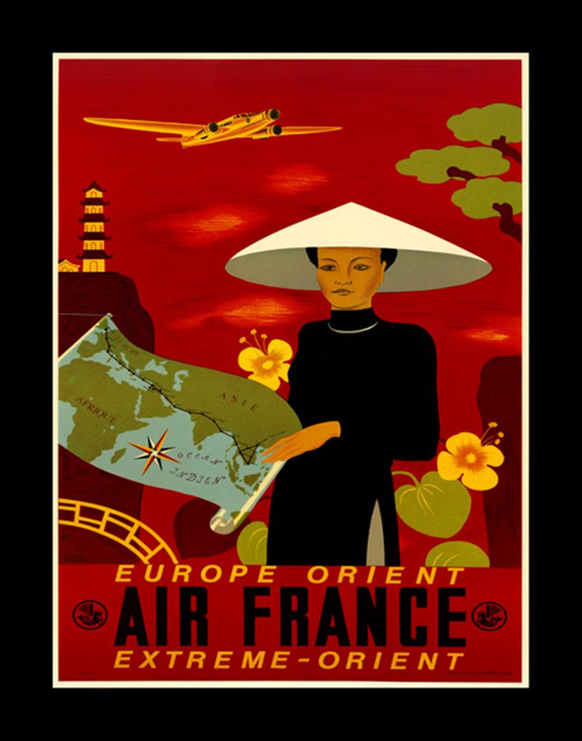 Anonymous - Air France Orient Express: Artist: Anonymous Title: Air France Orient Express Medium: Fine Art Reproduction Giclee on Canvas Image Size: Approximately 30.5 inches x 24 inches Framed: Unframed on Unstretched Canvas