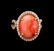 6.62 ctw Coral and Diamond Ring - 14KT Rose Gold - 2