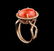 6.62 ctw Coral and Diamond Ring - 14KT Rose Gold - 4