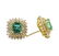 3.71 ctw Emerald and Diamond Earrings - 18KT Yellow - 2
