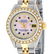 Rolex Ladies 2 Tone 14K Pink MOP Sapphire String