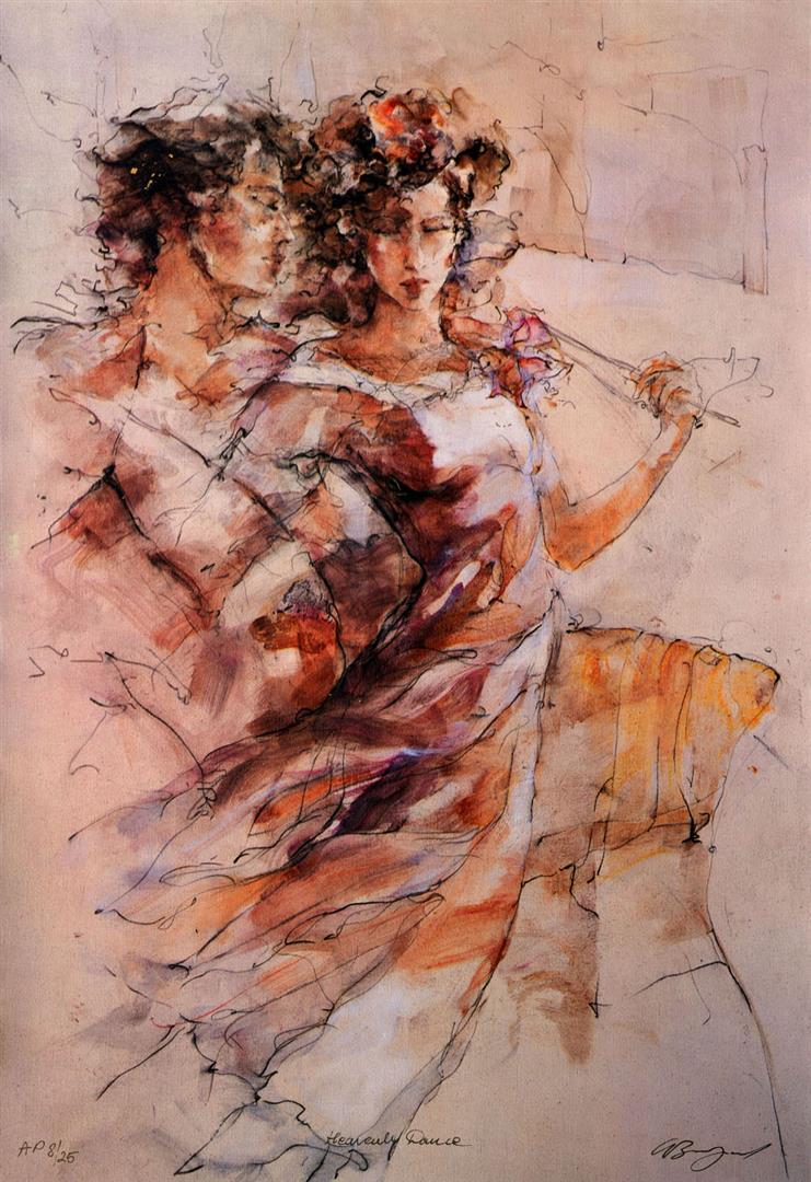 Beautiful Gary Benfield Heavenly Dance: Artist: Gary Benfield - Title: Heavenly Dance - Medium: Serigraph on Fine Art Canvas - Signature: Hand-signed by the Artist - Limited Edition: AP 25 - Image Size: Approximately 24.75 inches x 17 inche