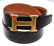 Hermes Black Brown Reversible Leather Belt Gold Plated - 2