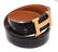 Hermes Black Brown Reversible Leather Belt Gold Plated - 3