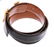 Hermes Black Brown Reversible Leather Belt Gold Plated - 6