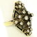 14k Yellow Gold .90 ctw Round Diamond Black Enamel - 7