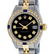 Rolex Ladies 2 Tone Black Diamond & Sapphire Datejust