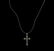 0.45 ctw Black Diamond Pendant and Rubber Cord - 18KT - 2