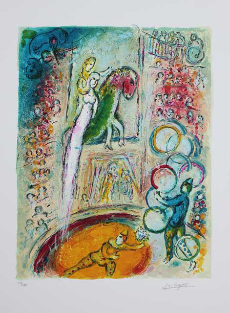 Marc Chagall Circus IV: Artist: Marc Chagall - Title: Circus IV - Medium: Fine Art Giclee on Paper - Signature: Facsimile Signed - Limited Edition: 375 - Image Size: Approximately 19 inches x 14.75 inches - Paper Size: Appro