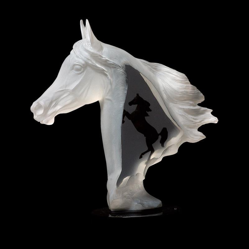 Royal Arabian by Cantrell, Kitty: "Royal Arabian" is a limited edition mixed media lucite sculpture by Kitty Cantrell. Engraved with the artists signature and number, this piece comes with a certificate of authenticity. Measures appro
