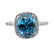 4.46 ctw Blue Zircon and Diamond Ring - 14KT White Gold