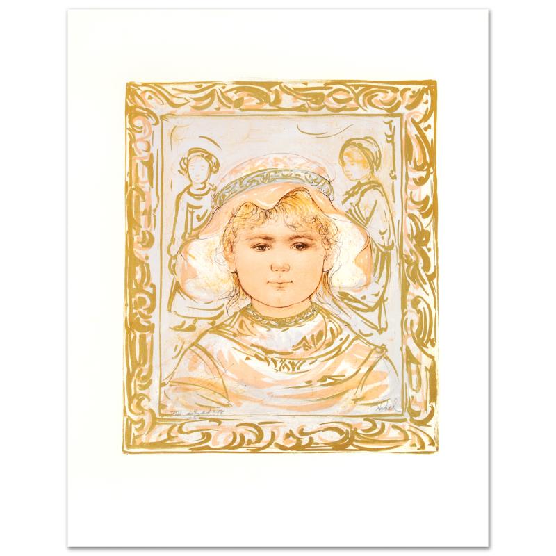 Martha by Hibel (1917-2014): "Martha" is a limited edition lithograph on paper, numbered and hand signed by Edna Hibel (1917-2014). Includes Certificate of Authenticity! Measures approx. 18" x 22.5" (with border), 13" x 15.5" (im