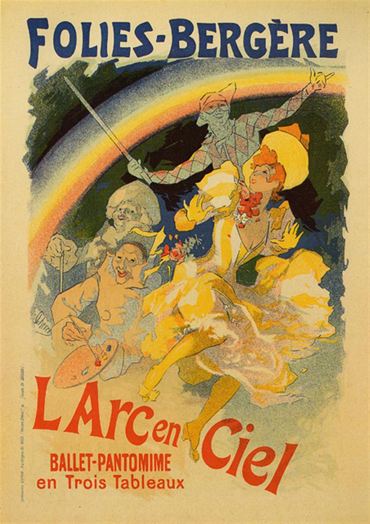 Jules Cheret - L'arc En Ciel: Artist: Jules Cheret Title: L'arc En Ciel Medium: Fine Art Reproduction Giclee on Canvas Image Size: Approximately 20 inches x 14 inches Framed: Unframed on Unstretched Canvas Jules Chéret, (born May