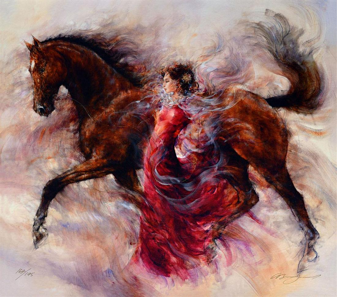 Beautiful Gary Benfield Mercedes Storm: Artist: Gary Benfield - Title: Mercedes Storm - Medium: Fine Art Giclee on Canvas - Signature: Hand-signed by the Artist - Limited Edition: 195 - Image Size: Approximately 26 inches x 30.5 inches - Fr