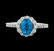 2.34 ctw Blue Zircon and Diamond Ring - 14KT White Gold - 2