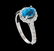 2.34 ctw Blue Zircon and Diamond Ring - 14KT White Gold - 4