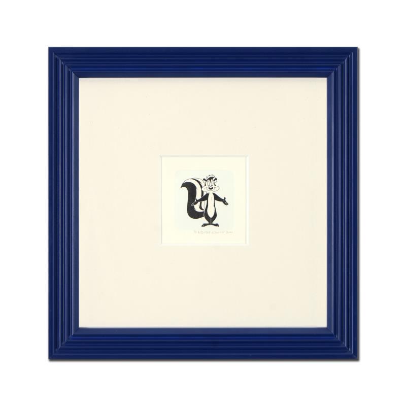 Pepe Le Pew by Looney Tunes: "Pepe Le Pew" is a limited edition etching on paper with hand-tinted coloring from Warner Bros, numbered and dated 1999. This piece comes framed. Measures approx. 9" x 9" (with frame), 2" x 2.5" (imag