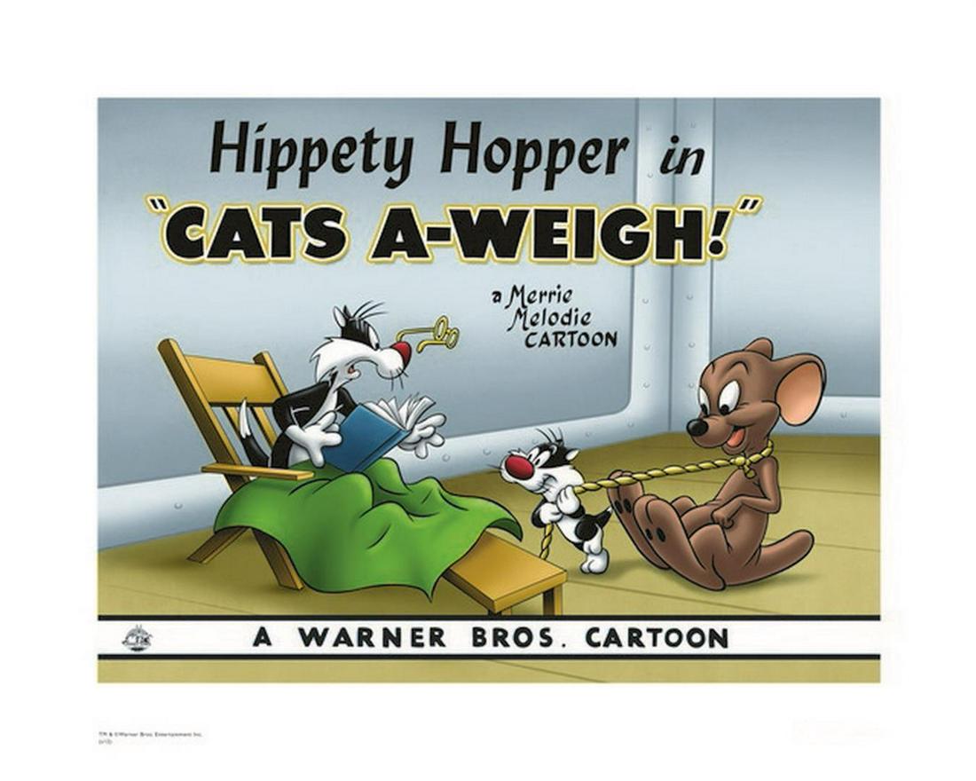 Warner Brothers Hologram Cats a Weigh: Artist: Warner Brothers - Title: Cats a Weigh - Medium: Giclee on Fine Art Paper - Limited Edition: 500 - Image Size: Approximately 12 Inches x 16 inches - Paper Size: Approximately 16 inches x 20 inc