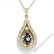 14kt Yellow Gold 1.22 ctw Diamond and Sapphire Tear