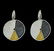 Tri Color Hand Painted Medallion Earrings - Rhodium