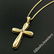 Italian 18kt Yellow Gold Round Diamond Polished Cross