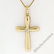 Italian 18kt Yellow Gold Round Diamond Polished Cross - 2