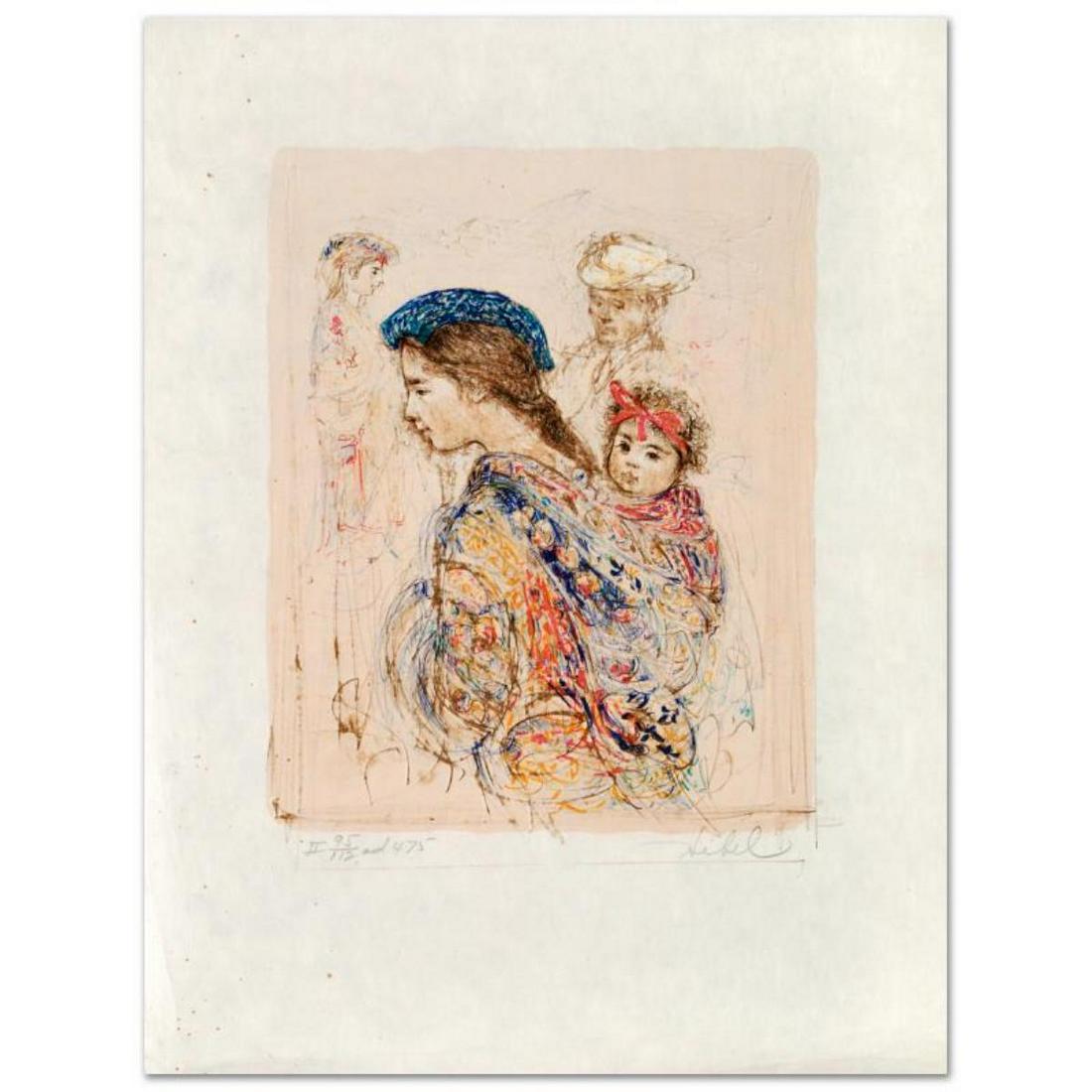 Guatemalan Mother and Baby by Hibel (1917-2014): "Guatemalan Mother and Baby" is a limited edition lithograph on rice paper, numbered and hand signed by Edna Hibel (1917-2014). Includes Certificate of Authenticity! Measures approx. 12" x 16" (with b