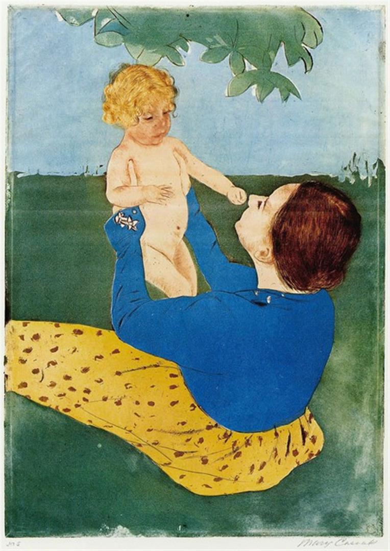 Mary Cassatt - Under The Tree: Artist: Mary Stevenson Cassatt (b. 1844 - 1926) Title: Under The Tree Medium: Fine Art Reproduction Giclee on Canvas Image Size: Approximately 20 inches x 14.25 inches Unframed on Unstretched Canvas B
